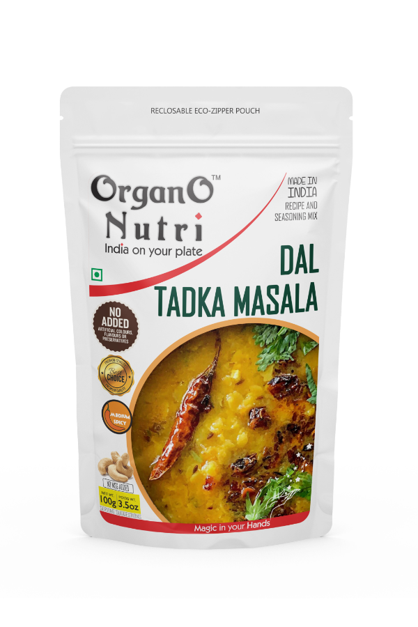 OrganoNutri Recipe Masala (Dal Tadka | 100g | Reclosable Eco Zipper Pouch)